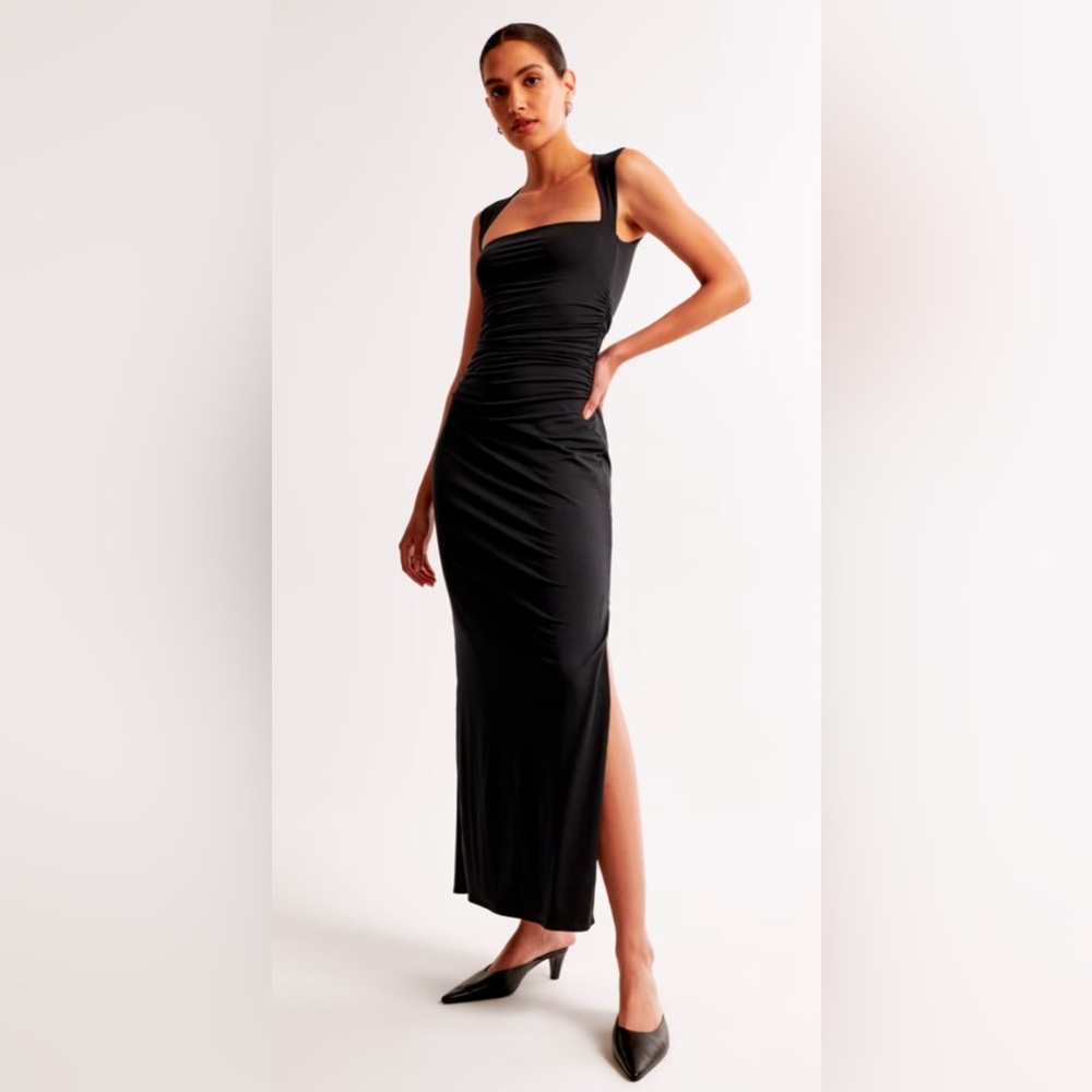 A&F ava knit maxi dress in black